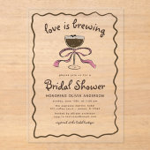 Liebe braut Espresso Martini Brautparty Acryleinladungen (Vorderseite)