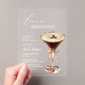 Liebe Braut Espresso Martini Brautparty Acryleinladungen (Insitu (Handheld))