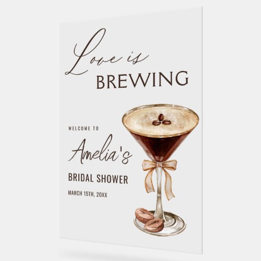 Liebe Braut Espresso Martini Brautparty Acrylschild (Winkel)