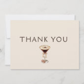Liebe Braut Espresso Martini Brautparty Dankeskarte (Vorderseite)