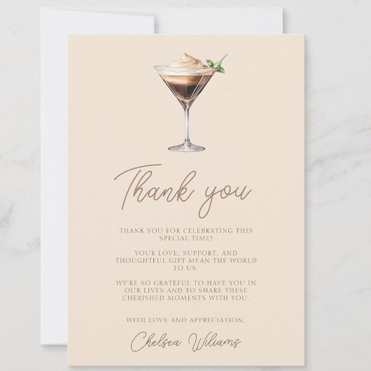 Liebe Braut Espresso Martini Brautparty Dankeskarte
