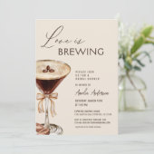 Liebe Braut Espresso Martini Brautparty Einladung (Stehend Vorderseite)