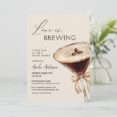 Liebe Braut Espresso Martini Brautparty Einladung (Stehend Vorderseite)