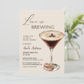 Liebe Braut Espresso Martini Brautparty Einladung (Stehend Vorderseite)