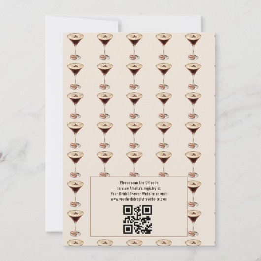 Liebe Braut Espresso Martini Brautparty Einladung (Rückseite)
