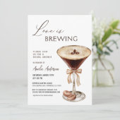 Liebe Braut Espresso Martini Brautparty Einladung (Stehend Vorderseite)