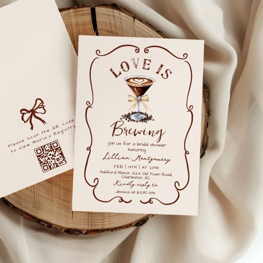 Liebe Braut Espresso Martini Brautparty Einladung