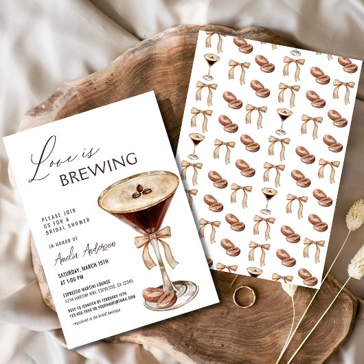 Liebe Braut Espresso Martini Brautparty Einladung
