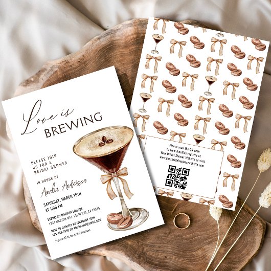 Liebe Braut Espresso Martini Brautparty Einladung