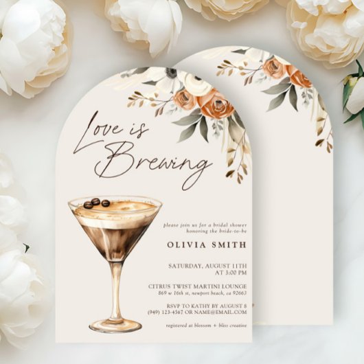 Liebe Braut Espresso Martini Brautparty Einladung