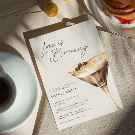 Liebe Braut Espresso Martini Brautparty Einladung
