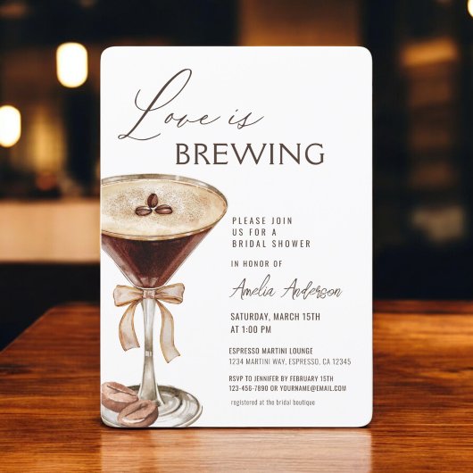 Liebe Braut Espresso Martini Brautparty Einladung