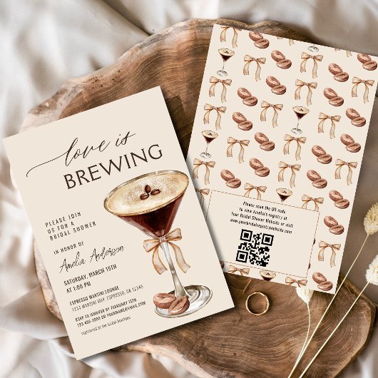 Liebe Braut Espresso Martini Brautparty Einladung