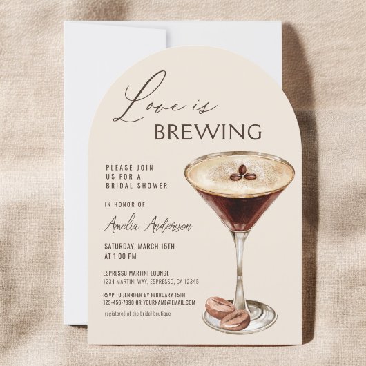 Liebe Braut Espresso Martini Brautparty Einladung