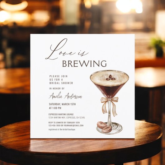 Liebe Braut Espresso Martini Brautparty Einladung
