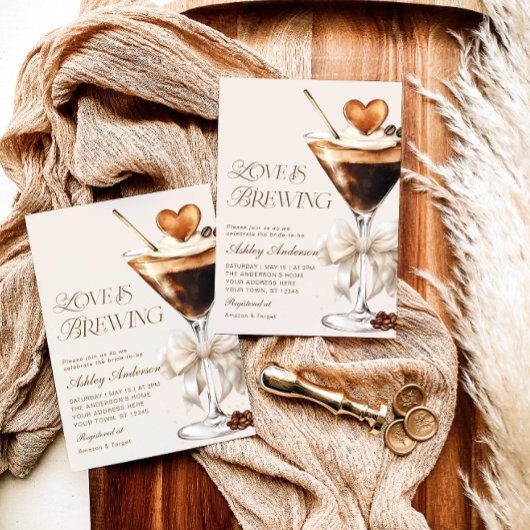 Liebe braut Espresso Martini Brautparty Einladung