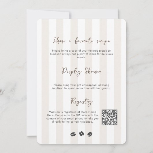 Liebe braut Espresso Martini Brautparty Einladung (Rückseite)