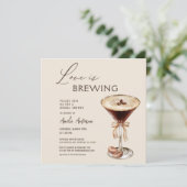 Liebe Braut Espresso Martini Brautparty Einladung (Stehend Vorderseite)