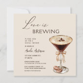 Liebe Braut Espresso Martini Brautparty Einladung (Vorderseite)