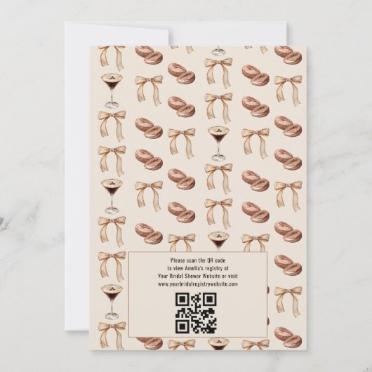 Liebe Braut Espresso Martini Brautparty Einladung (Rückseite)