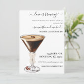 Liebe Braut Espresso Martini Brautparty Einladung (Stehend Vorderseite)