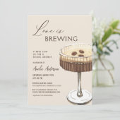 Liebe Braut Espresso Martini Brautparty Einladung (Stehend Vorderseite)