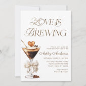 Liebe braut Espresso Martini Brautparty Einladung (Vorderseite)