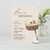 Liebe Braut Espresso Martini Brautparty Einladung (Stehend Vorderseite)