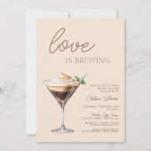 Liebe Braut Espresso Martini Brautparty Einladung (Vorderseite)
