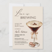 Liebe Braut Espresso Martini Brautparty Einladung (Vorderseite)