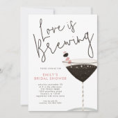 Liebe Braut Espresso Martini Brautparty Inv Einladung (Vorderseite)