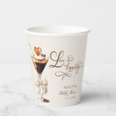 Liebe braut Espresso Martini Brautparty Pappbecher (Vorderseite)