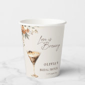 Liebe Braut Espresso Martini Brautparty Pappbecher (Rückseite)