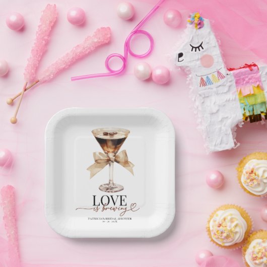 Liebe braut Espresso Martini Brautparty Pappteller (Party)