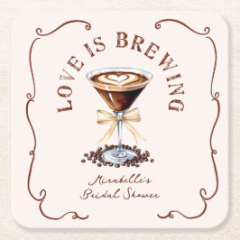 Liebe Braut Espresso Martini Brautparty Rechteckiger Pappuntersetzer