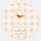 Liebe Braut Espresso Martini Brautparty Runder Aufkleber (Vorderseite)