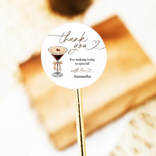 Liebe braut Espresso Martini Brautparty Runder Aufkleber