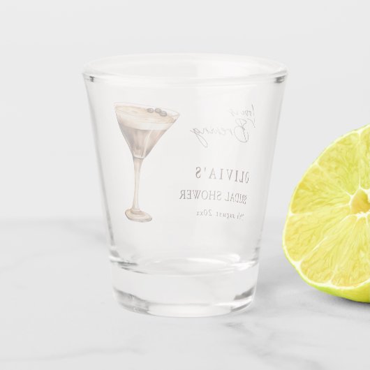 Liebe Braut Espresso Martini Brautparty Schnapsglas (Rückseite)