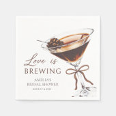 Liebe Braut Espresso Martini Brautparty Serviette (Vorderseite)