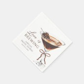 Liebe Braut Espresso Martini Brautparty Serviette (Ecke)