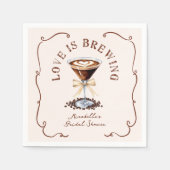 Liebe Braut Espresso Martini Brautparty Serviette (Vorderseite)