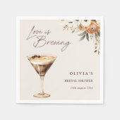 Liebe Braut Espresso Martini Brautparty Serviette (Vorderseite)