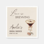 Liebe Braut Espresso Martini Brautparty Serviette (Vorderseite)