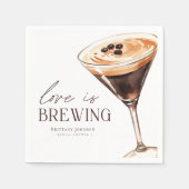 Liebe Braut Espresso Martini Brautparty Serviette (Vorderseite)