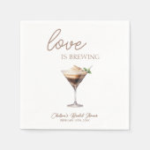 Liebe Braut Espresso Martini Brautparty Serviette (Vorderseite)