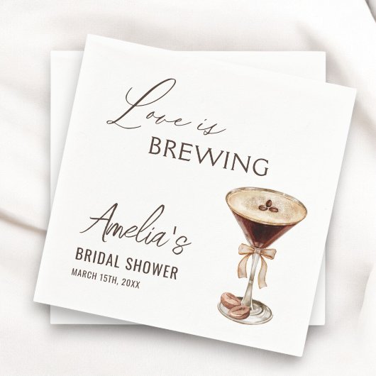 Liebe Braut Espresso Martini Brautparty Serviette