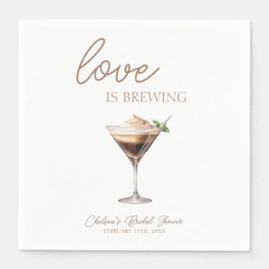 Liebe Braut Espresso Martini Brautparty Serviette