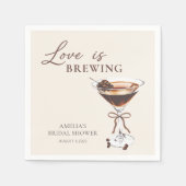 Liebe Braut Espresso Martini Brautparty Serviette (Vorderseite)