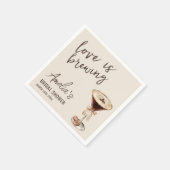 Liebe Braut Espresso Martini Brautparty Serviette (Ecke)