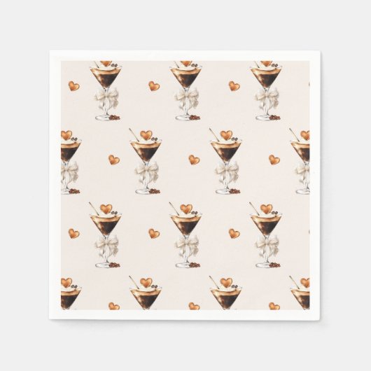 Liebe braut Espresso Martini Brautparty Serviette (Vorderseite)
